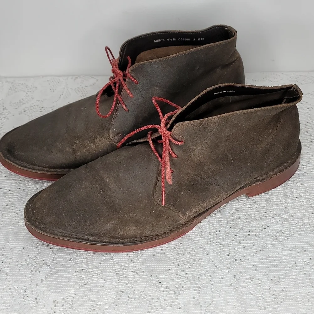 Cole Haan Paul Brown brown distressed suede Chukka lace up ankle boots sz 9.5